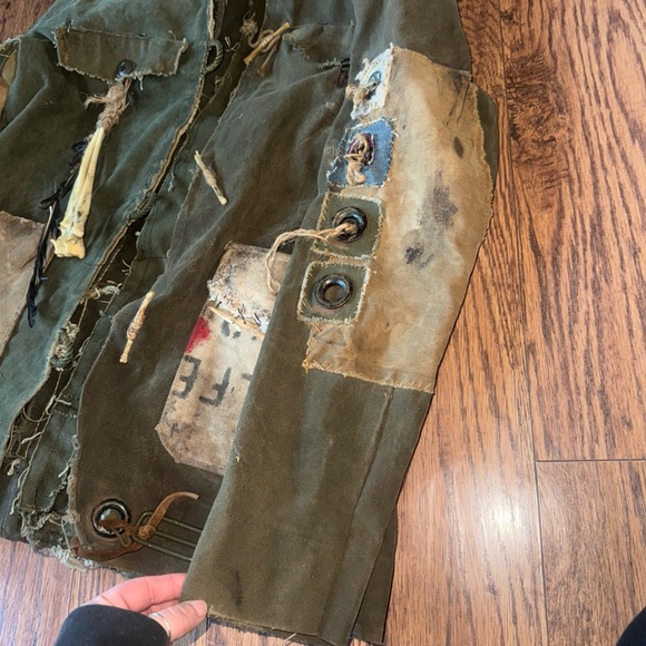 Authentic Vintage Army Post Apocalyptic Jacket Retro Cos Play Greg Fur Military - Picture 8 of 16